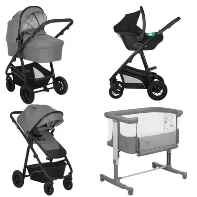 Pachet complet pentru primele zile, Carucior 3 in 1, Lionelo, Bianka, Transformabil, Cu landou…