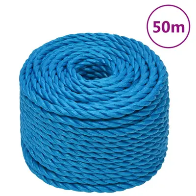 Franghie de lucru, albastru, 14 mm, 50 m, polipropilena