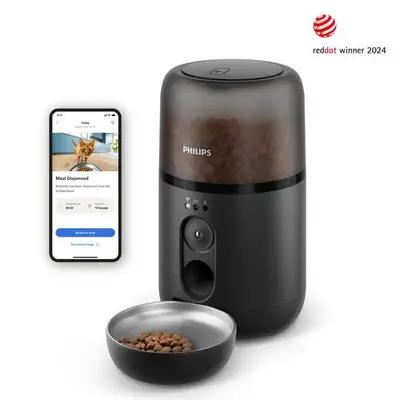Hranitor automat inteligent pentru animale Philips, seria PET, cu camera HD incorporata, senzor de…