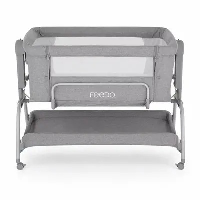 Patut co-sleeper, Feedo, Cu sistem de leganare, Inaltime adjustabila pana la 57-69 cm, sustine pana…