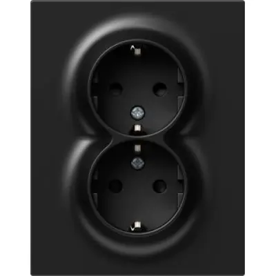 Logiq Priza Dubla SCHUKO Slim 16A Negru, TEM Modul TEM-VQ16BKF-U