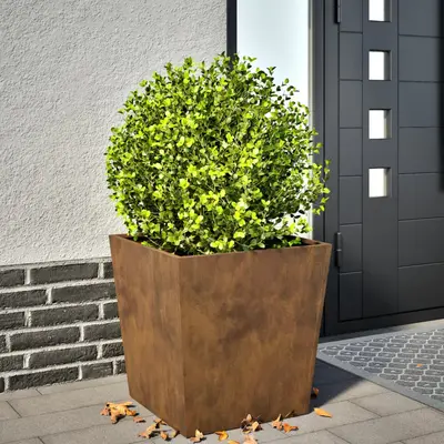 Jardiniera de gradina, 50x50x50 cm, otel corten
