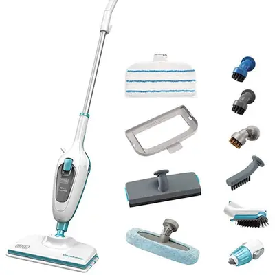 Black & Decker Mop cu aburi BLACK & DECKER FSM13E10-QS, 0.38l, 1300W, Alb