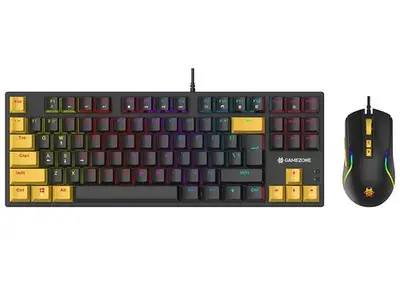 Kit tastatura si mouse Tracer GameZone Hornet 87 USB, Iluminare RGB, 87 taste, 7200 DPI…