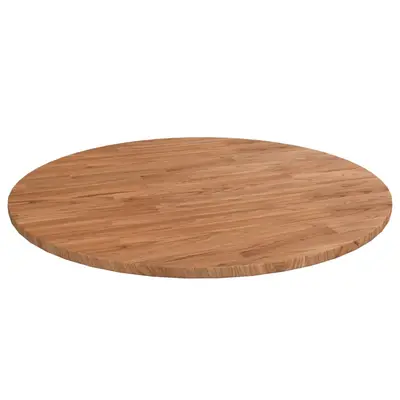 Blat de masa rotund maro deschis Ø80x1,5 cm lemn stejar tratat