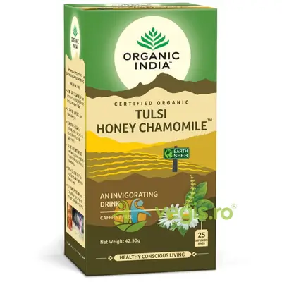 Ceai Tulsi cu Miere si Musetel (Amestec Adaptogen Revigorant) Ecologic/Bio 25dz