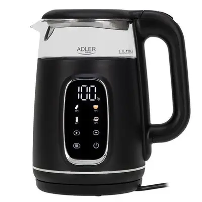 Fierbator de apa Adler AD 1305BS, 1.7 l, 2200 W, Afisaj LED, Baza pivotanta 360, Filtru calcar, 5…