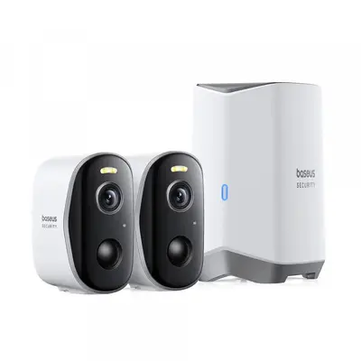 BASEUS Camera de Supraveghere Baseus N1, Wi-Fi, 2K, IP67, Exterior, Set 2 bucati S0TW002131