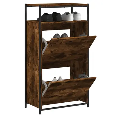 Pantofar, stejar fumuriu, 60x34x112 cm, lemn compozit