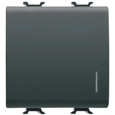 Intrerupator simplu cu led 2 m terminale cablare rapida Gewiss Chorus GW12032F, negru satin