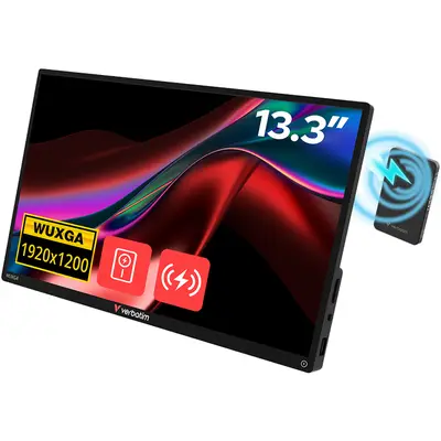 Verbatim Monitor portabil Verbatim, 13.3, Touchscreen, WUXGA 1920x1200, 2 x USB-C, HDMI, acumulator…