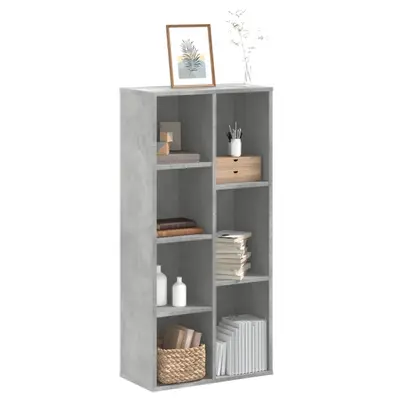 Biblioteca, gri beton, 50x25x105 cm, lemn compozit