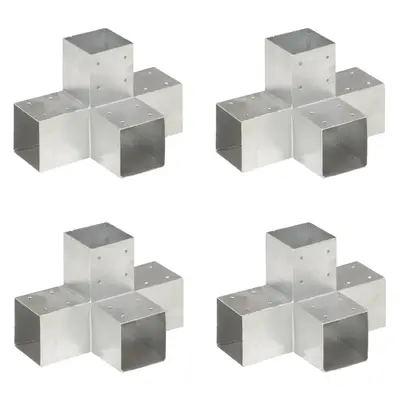 Conectori de grinda, forma x, 4 buc, 91x91 mm, metal galvanizat