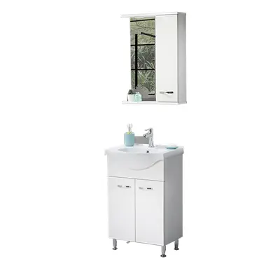 Set mobilier baie Olimpos 3 piese alb 55 cm