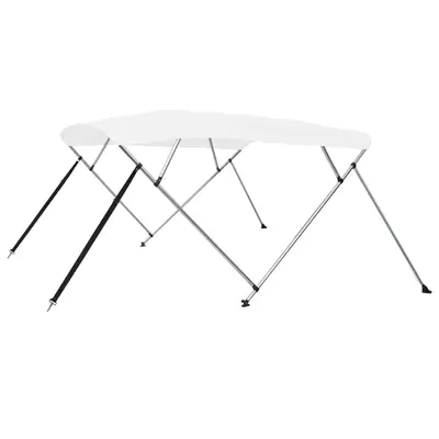 Parasolar barca bimini cu 4 arcuri, alb, 243x180x137 cm