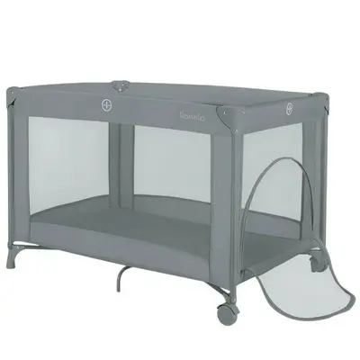 Patut pliant, Lionelo, Amelie, Cu intrare laterala, 100.5×70.5 cm, Include salteluta, roti, geanta…