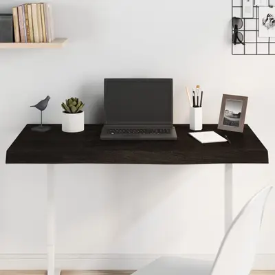 Blat de masa maro 100x60x(2-6) cm, lemn masiv stejar tratat