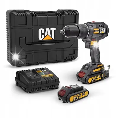 CAT Masina de gaurit si insurubat cu percutie CAT DX12, 18 V, 65Nm, 2 trepte de viteza…