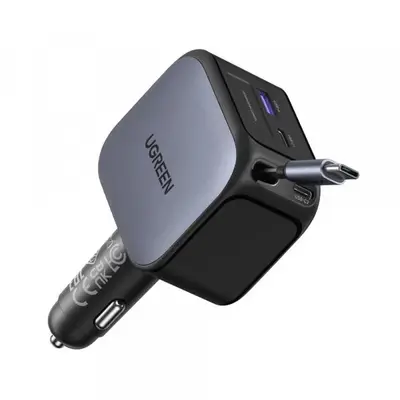 Ugreen Incarcator Auto Cu Cablu USB-C UGREEN EC604 (55910B) Nexode, 145W, 1 x USB-A - 2 x USB-C…