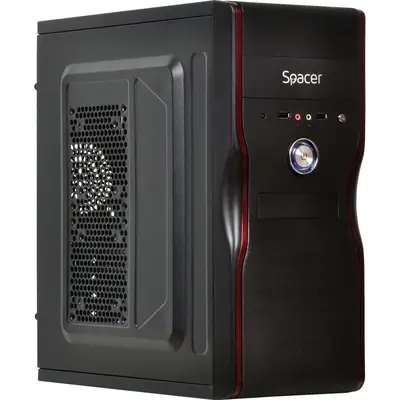 spacer Carcasa Spacer, New Mercury, ventilor 12cm, HD audio, ATX Mid-Tower,sursa 500W Black