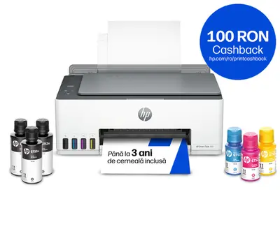 Multifunctional inkjet HP Smart Tank 580 AiO, A4, CISS, Wireless (Alb/Gri)
