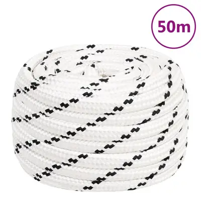Franghie de lucru, alb, 18 mm, 50 m, poliester