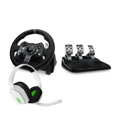 Volan cu pedale Logitech G920 Driving Force pentru Xbox Series X/S, Xbox One, PC + Casti Astro A10…