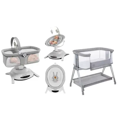 Pachet complet pentru primele zile, Balansoar si landou, Lionelo, Bella, 2 in 1, Rotire 360 grade…