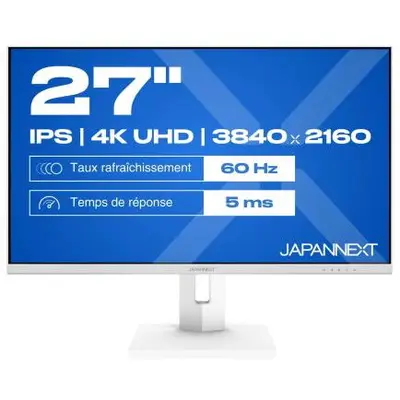 Japannext Monitor PS LED JAPANNEXT, 27, JN-IPS270UHD60F-C65W-HSP-W, UHD 3840 x 2160, HDMI…