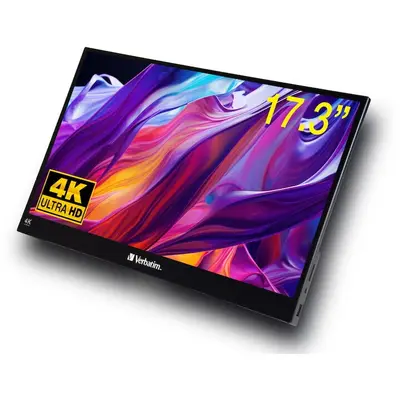 Verbatim Monitor LED IPS Portabil, Verbatim PMT-17-4K, Touchscreen 17.3 inch, Ultra HD 4K, 6 ms…