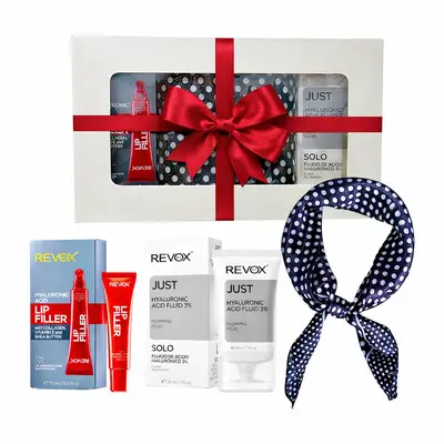 Set Cadou Elysa – Ser Revox Hyaluronic Acid 3% 30ml, Lip Filler Revox 12ml, Esarfa