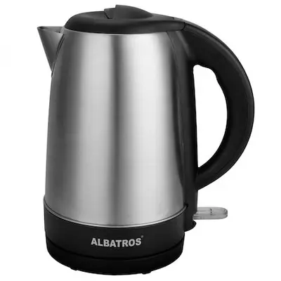 Albatros Fierbator Albatros Aquasteel, 2200 W, 1.7 L, Utilizare fara fir, Oprire Automata, Rotire…