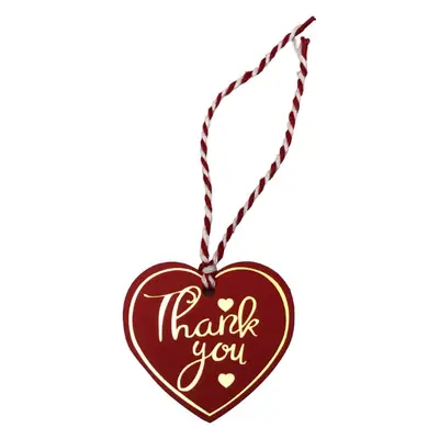 Etichete din hârtie în formă de inimă Thank you 5cm - roșu (set 100 buc) - Default Title