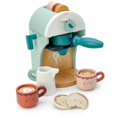 Tender Leaf Jucarie din lemn premium, Aparat pentru espresso, Tender Leaf Toys - Babyccino Machine…