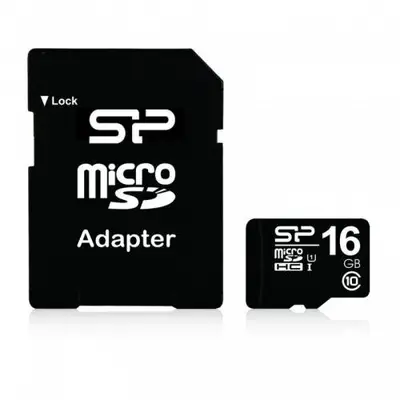 Silicon power Memory Card microSDHC Silicon Power 16GB, Class 10, UHS-I U1 + Adaptor SD