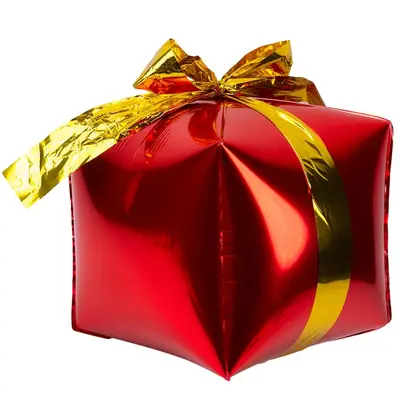 Baloane folie Crăciun în formă de cadou - roșu (set 25 buc) 38cm - Default Title
