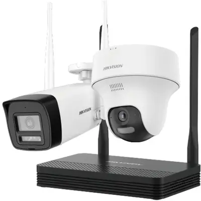 Kit 2 camere Wifi bullet si PTZ cu NVS HiLook IKS-2044BTH-PH/W, 4MP, lentila 2.8mm, IR 30m, lumina…