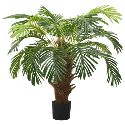 Planta artificiala palmier cycas cu ghiveci, verde, 90 cm