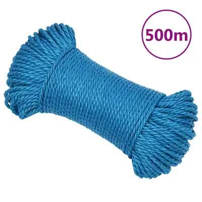 Franghie de lucru, albastru, 3 mm, 500 m, polipropilena