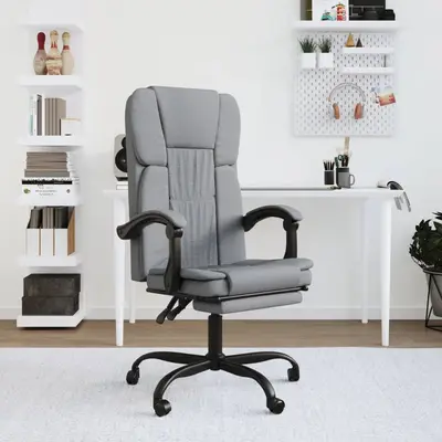 Fotoliu de birou rabatabil, gri deschis, textil