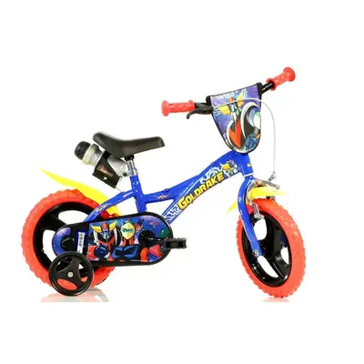 Bicicleta cu pedale, Dino Bikes, Goldrake, Cu roti ajutatoare, Suport cu sticla de apa, 12 inch…
