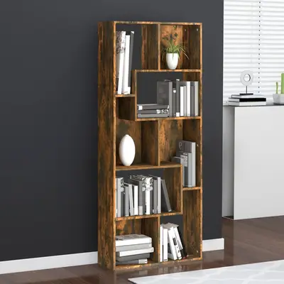 Biblioteca, stejar fumuriu, 67x24x161 cm, lemn prelucrat