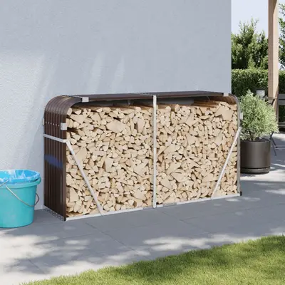 Suport pentru busteni, maro, 180x45x100 cm, otel galvanizat
