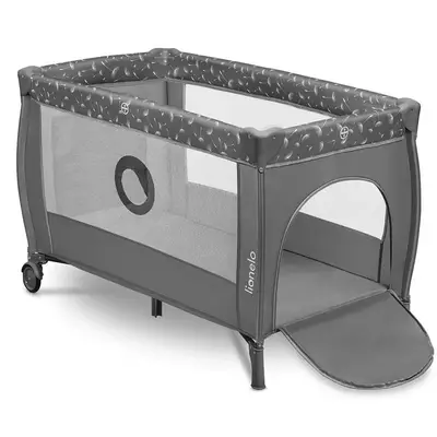 Patut pliant, Lionelo, Stefi Plus, Cu doua nivele, Cu intrare laterala cu fermoar, 2 roti, 120x60…