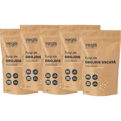 Pachet Fulgi de Drojdie Uscata Inactiva 500g (5 x 100g)