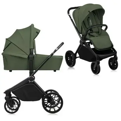 Carucior 2 in 1, Lionelo, Mika Plus, Cadru din aluminiu, Cu landou intarit si salteluta moale…
