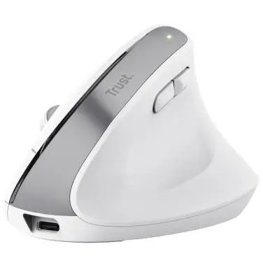 Trust Mouse TRUST BAYO+Ergonomic, Pt. PC sau NB, wireless 2.4 GHz, Optic, Alb, 25399