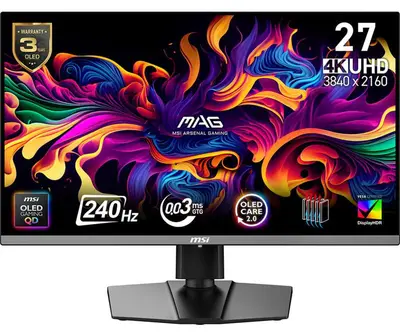 Monitor Consumer MSI MAG 272UP QD-OLED X24, 26.5", 3840 x 2160 pixeli, Black, 2 ani Garantie