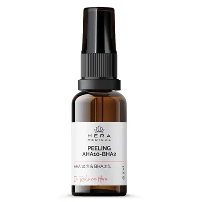 Peeling facial AHA 10% + BHA 2% cu acid hialuronic si provitamina B5, Hera Medical, 30 ml (Gramaj…