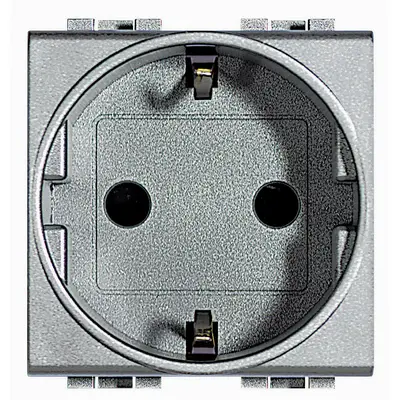 Priza 2 module 2P+T, 16A Living Light Bticino NT4141, argintiu